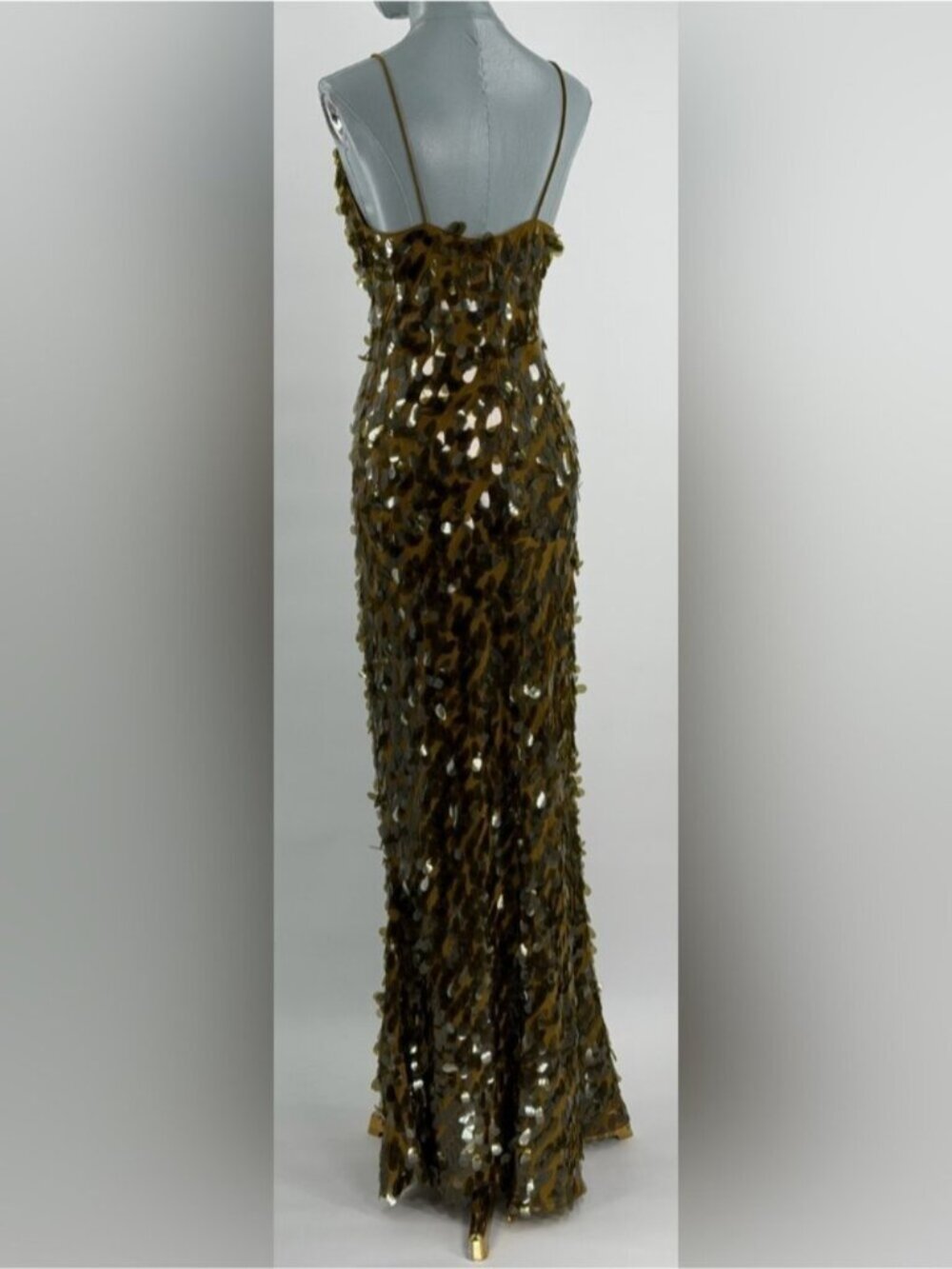 🆕 MISHA COLLECTION 🧿 NWOT Sapphire Sequins Maxi Dress, Olive - Sz M US 6 - Picture 7 of 15